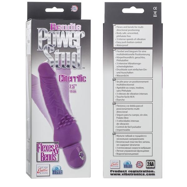 Bendie Power Stud Cliterrific Waterproof Vibrator Purple