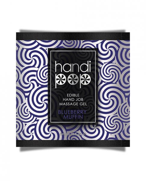 Handipop Hand Job Massage Gel Single Use Packet 6 Ml Blueberry Muffin