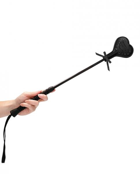 Ouch Heart Crop With Lace Large Black