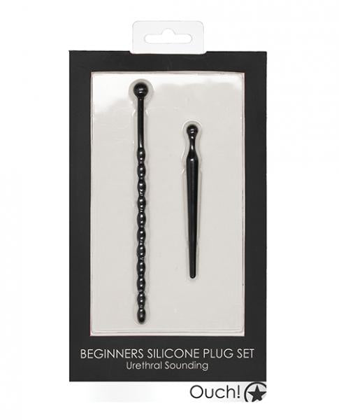 Ouch! Urethral Sounding Silicone Beginners Plug Set Black