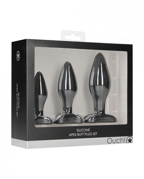 Shots Ouch Apex Butt Plug Set Black