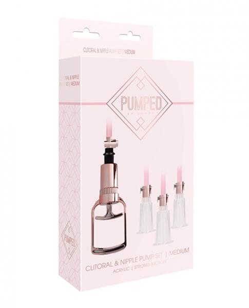 Shots Pumped Clitoral & Nipple Pump Set Medium Rose Gold