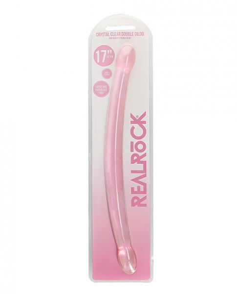Shots Realrock Crystal Clear 17" Double Dildo Pink