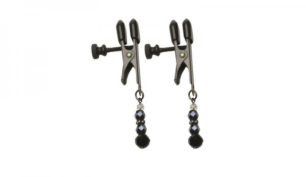 Black Beaded Clamps Adjustable Broad Tip