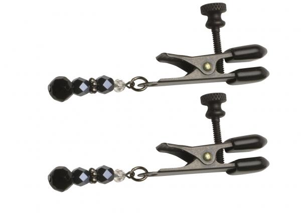 Black Beaded Clamps Adjustable Broad Tip