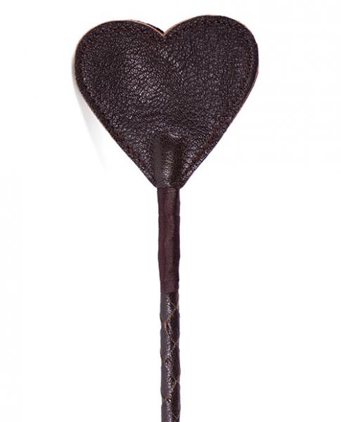 Spartacus Heart Riding Crop Brown Leather