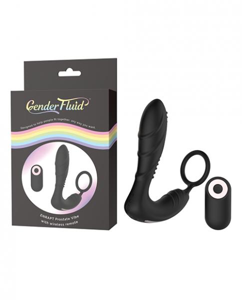 Gender Fluid Enrapt Prostate Vibe With Remote Silicone Black