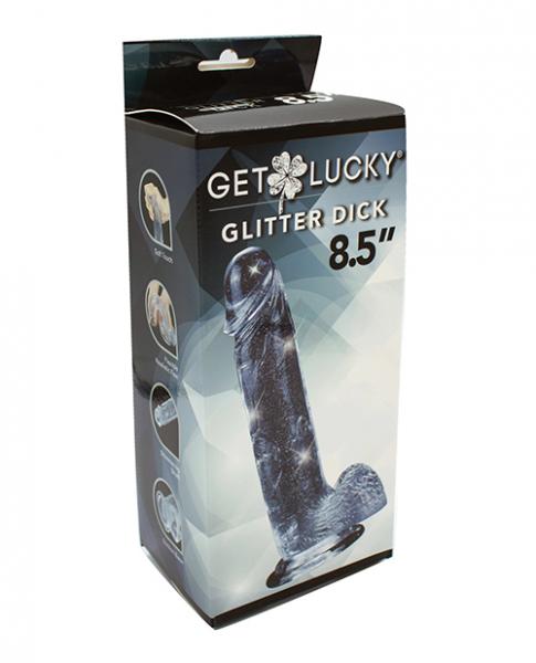 Get Lucky 8.5" Real Skin Glitter Dick Clear