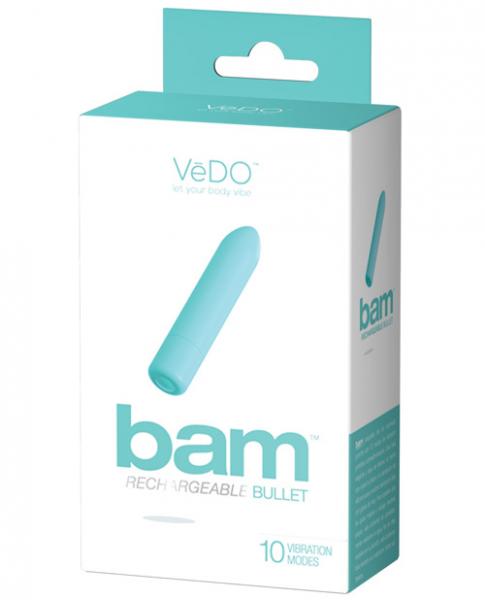 Vedo Bam Rechargeable Bullet Tease Me Turquoise Blue