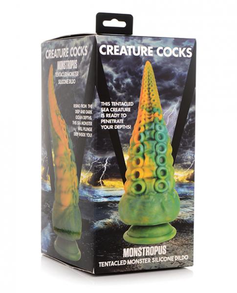 Creature Cocks Monstropus Tentacled Monster Silicone Dildo Green/Yellow