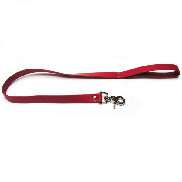 Kl Bondage Basics Leather Leash (Red)