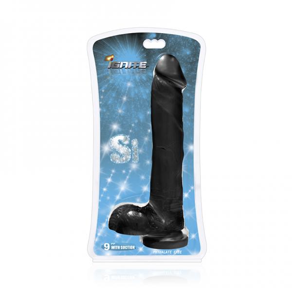 9 Inches Cock With Balls & Suction Cup Black