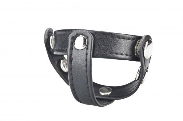 C & B Gear T Style Cock Ring With Ball Divider Black