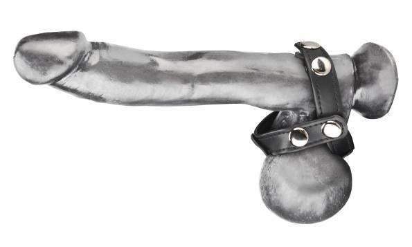 C & B Gear T Style Cock Ring With Ball Divider Black