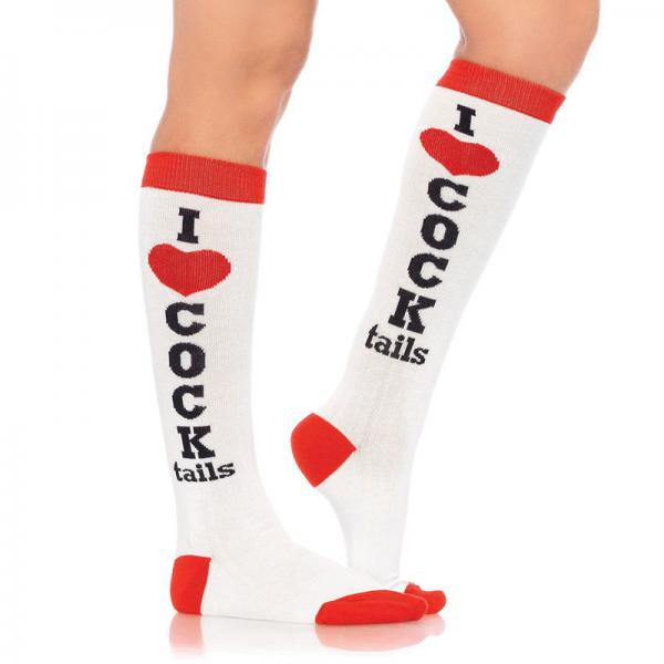 Cocktails Knee Socks White/Red