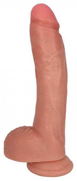 Jock Dong With Balls 10 Inches Beige