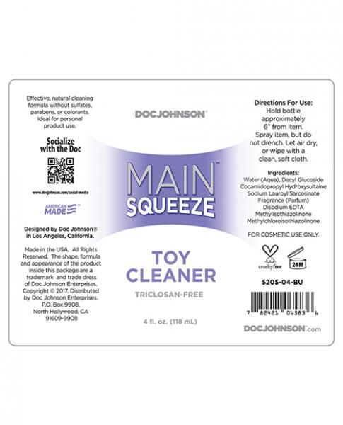 Main Squeeze Toy Cleaner 4 Fluid Ounces