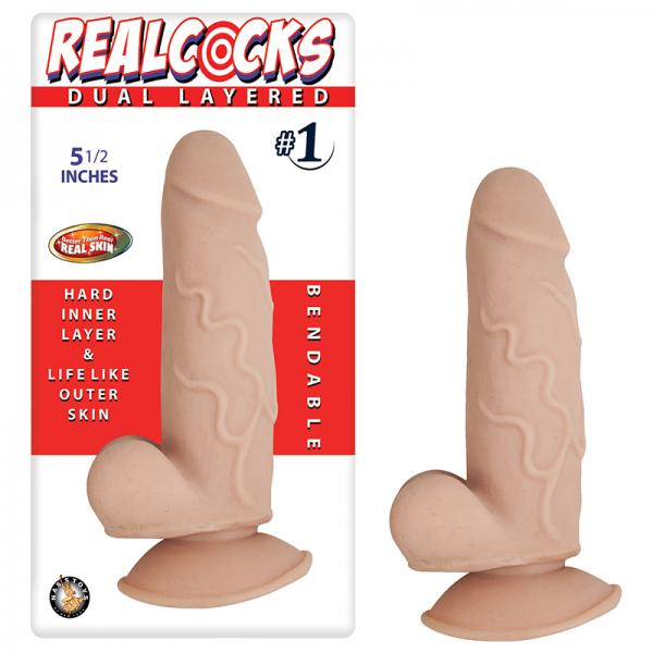 Real Cocks Dual Layered #1 Beige 5.5 Inches Dildo