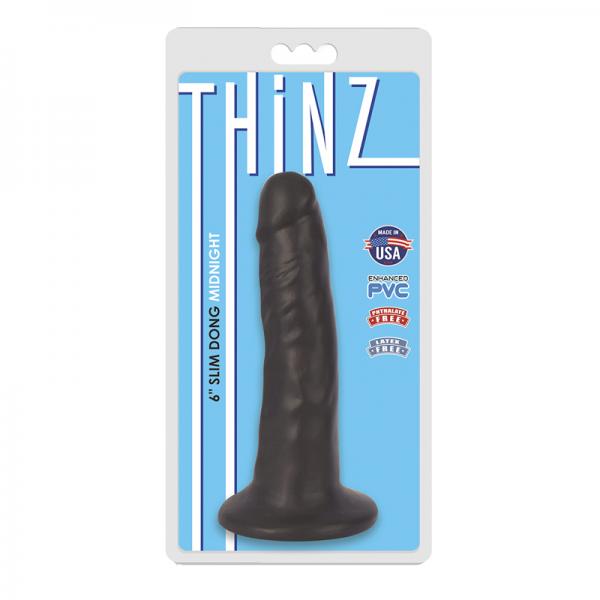 Thinz 6 Inches Slim Dong Midnight Black