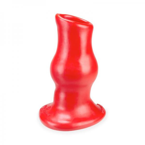 Oxballs Pig Hole Deep 2, Hollow Plug, Large, Red