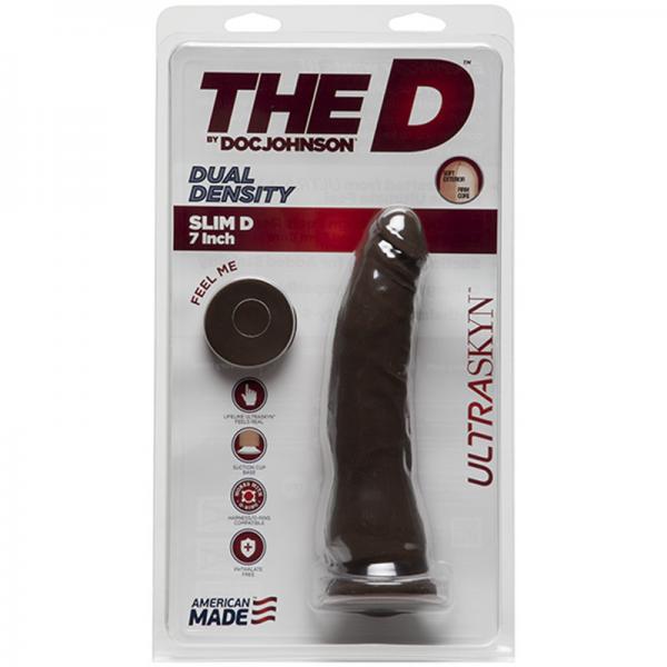 The D Thin D 7 Inches Dual Density Brown Dildo