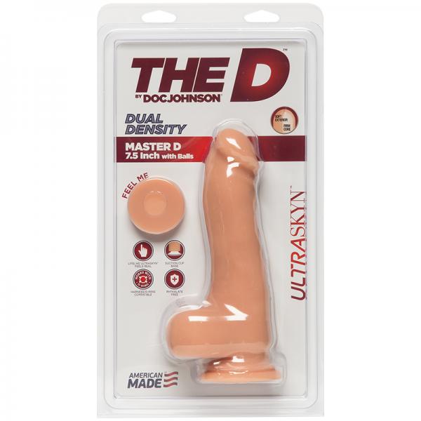 The D Master D 7.5 Inches Dildo With Balls Ultraskyn Beige