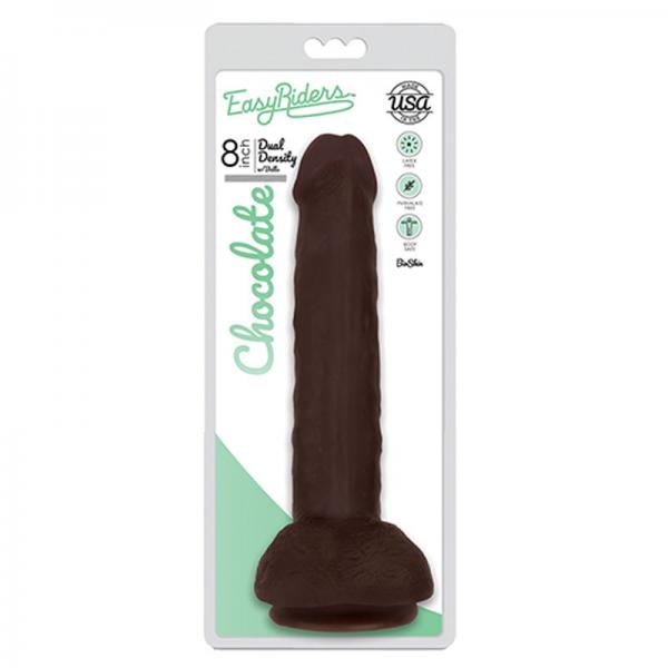 Easy Riders 8 Inches Dual Density Dildo With Balls Brown