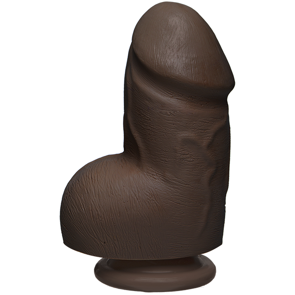 The D Fat D 6 Inches With Balls Ultraskyn Brown Dildo