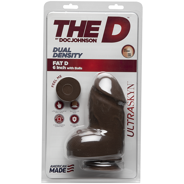 The D Fat D 6 Inches With Balls Ultraskyn Brown Dildo