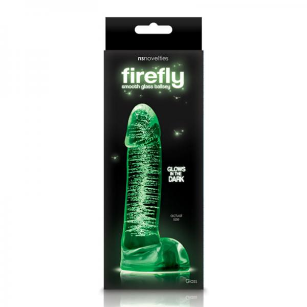 Firefly Glass Smooth Ballsey 4in Dildo Clear