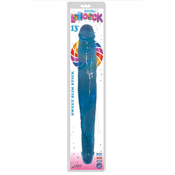 Lollicock 13 Inches Sweet Slim Stick Double Dildo Blue