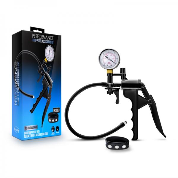 Performance Gauge Pump Pistol With Silicone Tubing & Silicone Cock Strap Black