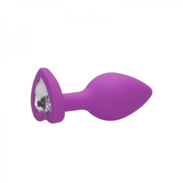Diamond Heart Butt Plug Regular Purple