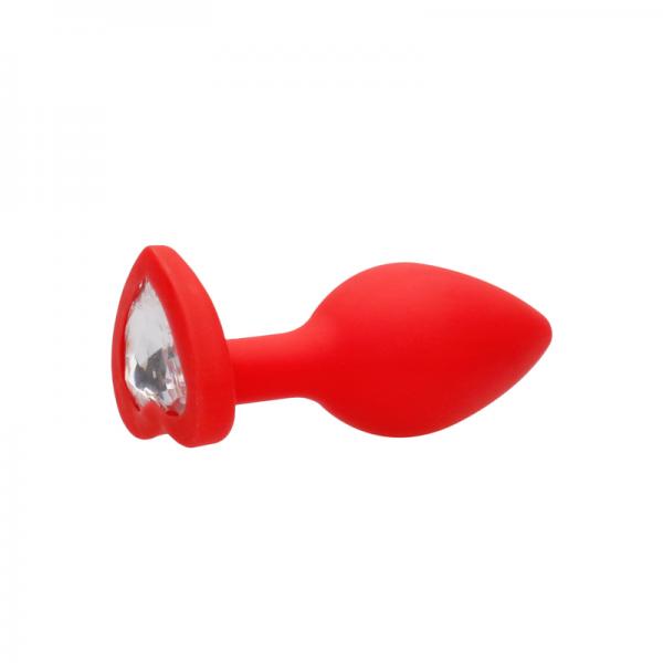 Diamond Heart Butt Plug Large Red