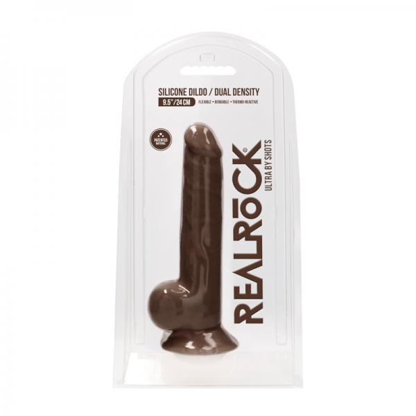Realrock Ultra 9.5 / 24 Cm Silicone Dildo With Balls Brown