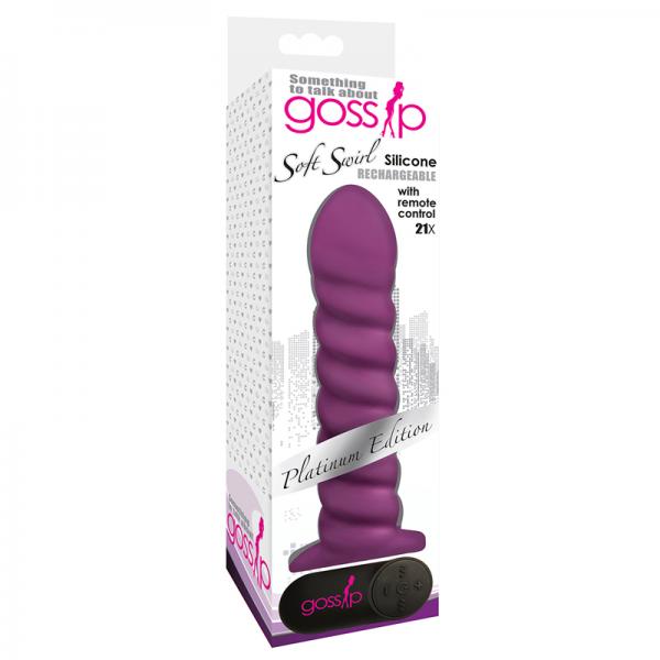 21x Soft Swirl Silicone Rechargeable Vibrator With Control Violet