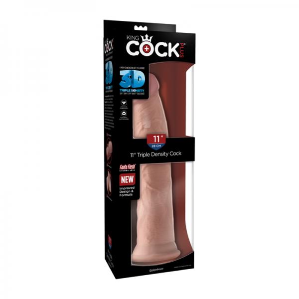 King Cock Triple Density 11 Inches Dildo Beige