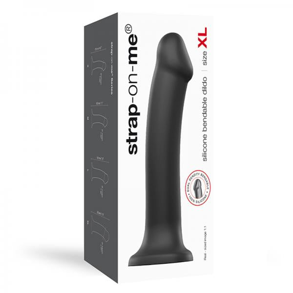 Strap On Me Semi Realistic Dual Density Bendable Dildo Black Size Xl