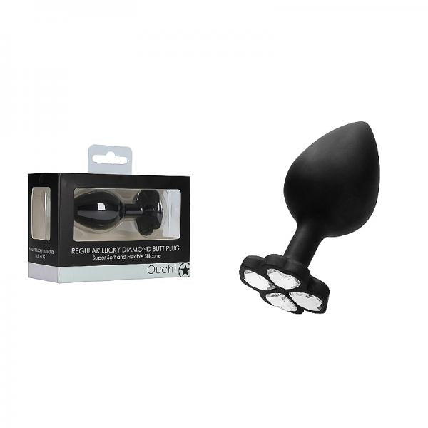 Ouch! Regular Lucky Diamond Butt Plug Black