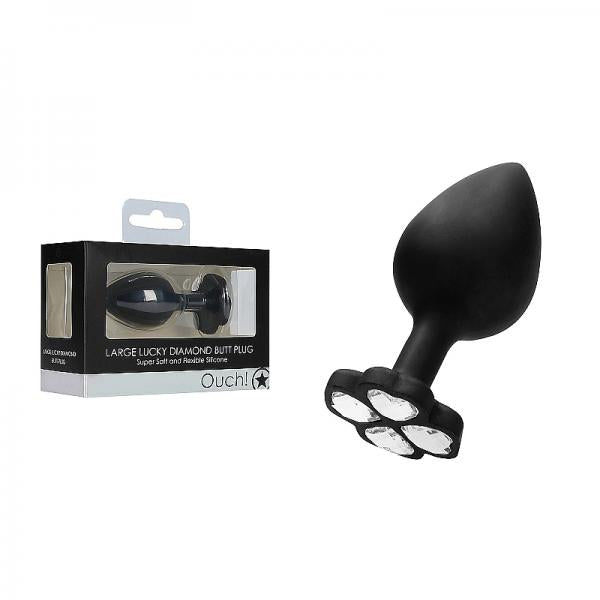 Ouch! Large Lucky Diamond Butt Plug Black