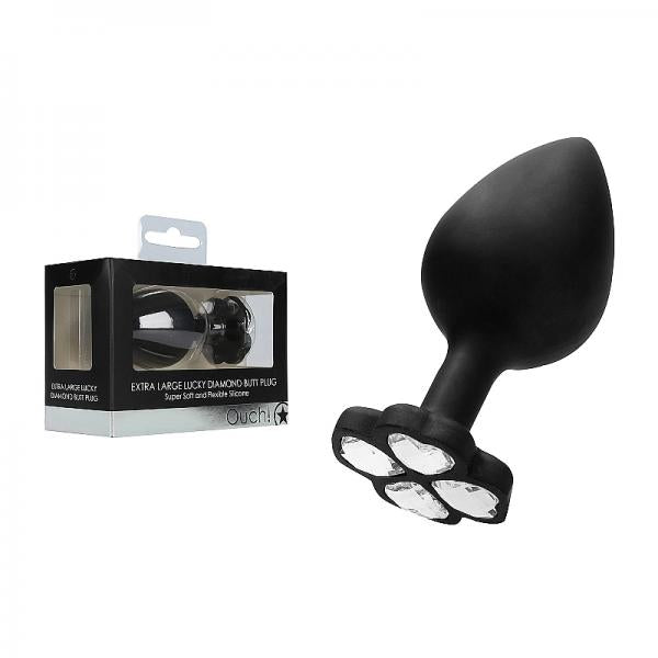 Ouch! Extra Large Lucky Diamond Butt Plug Black