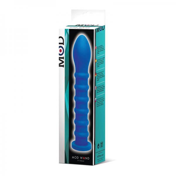 Mod Wand Silicone Ribbed Blue