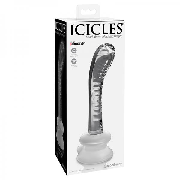 Icicles No. 88 Glass Suction Cup G Spot Wand Clear