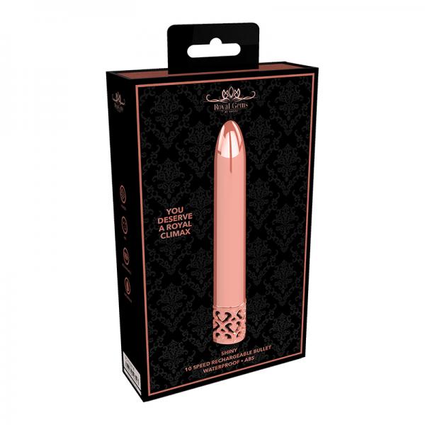 Royal Gems Shiny Abs Rechargeable Bullet Rose Gold