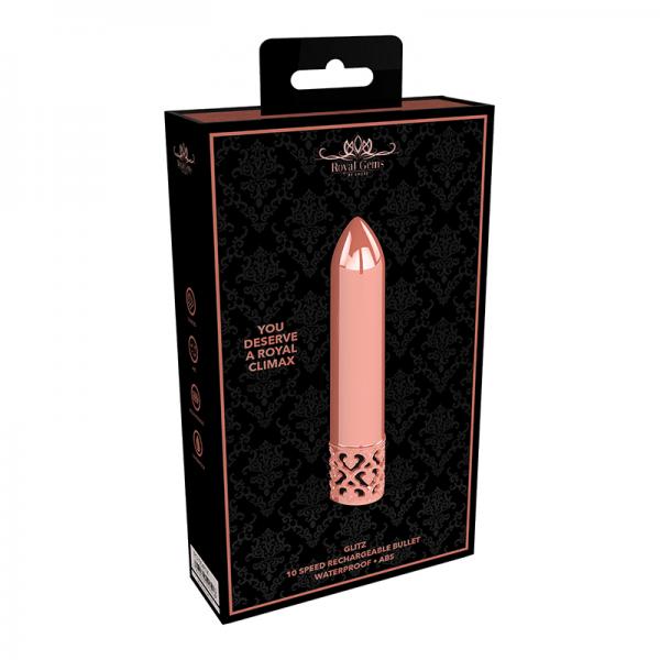 Royal Gems Glitz Abs Rechargeable Bullet Rose Gold