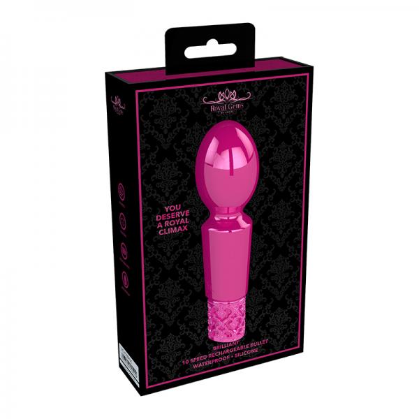 Royal Gems Brilliant Silicone Rechargeable Bullet Pink