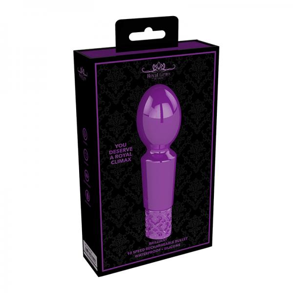 Royal Gems Brilliant Silicone Rechargeable Bullet Purple