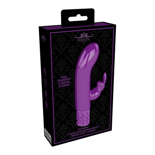Royal Gems Dazzling Silicone Rechargeable Bullet Purple