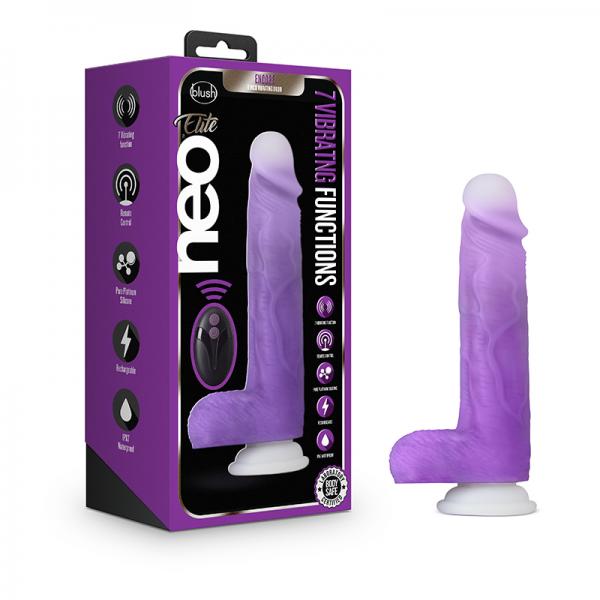Neo Elite Encore 8 Inch Vibrating Dildo Purple