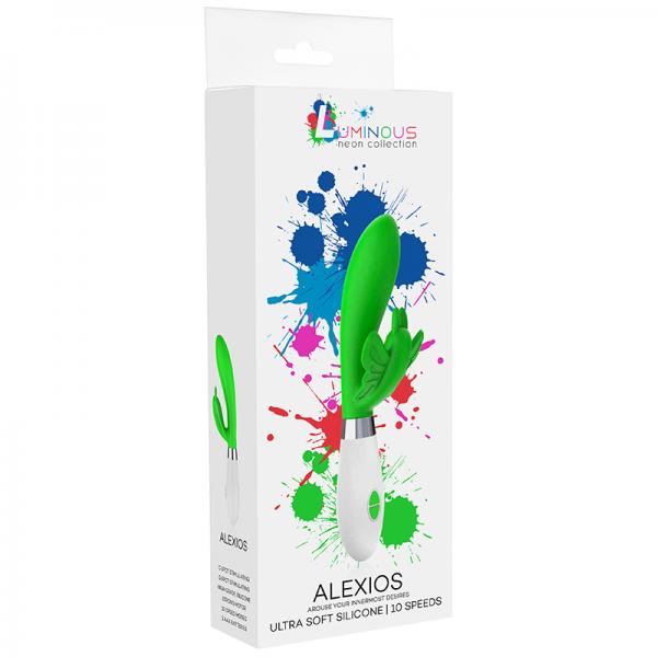 Luna Neon Alexios Ultra Soft Silicone Dual Stimulator Green
